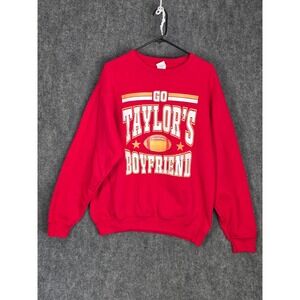Go Taylor's Boyfriend Sweatshirt Kelce 87 Travis Football Red Womens Sz L Casual